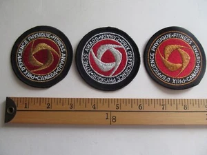 3 RARE CANADA CANADIAN FITNESS AWARD MEDAL EXCELLENCE BILINGUAL PATCH CREST - Picture 1 of 1
