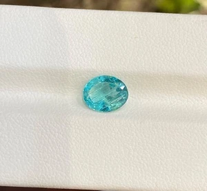 1.57 ct Luster Blue Green Paraiba Huge / Natural Apatite - Oval Gems Video !! - Picture 1 of 2