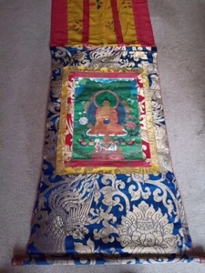 Hand painted Thangka, Tibetan Buddhism Large Wall Hanging, Meditation - Picture 1 of 15