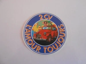 adesivo sticker-CITROEN 2CV L'AMOUR TOUJOURS-cm.9x9-cs.2 - Foto 1 di 1