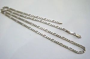 Cadena de eslabones Figaro de 24" vintage de plata de ley de los 90 de 4 mm de ancho FAS Italia - Imagen 1 de 3