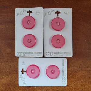 Vintage Le Chic Rose Washable Buttons 2378 36" 2 Count - Picture 1 of 4