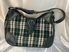 Croft And Barrow Green White Plaid Black Shoulder And Coin Purse Adjustable