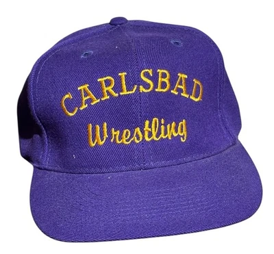 Vintage Carlsbad Lancers Wrestling Snapback Hat Acrylic Wool Purple California - Image 1 of 4