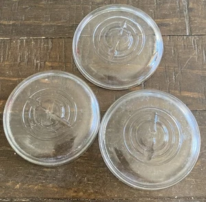 Barattolo barattolo muratore vetro trasparente vintage coperchio filo cauzione bocca regolare lotto di 3 - Foto 1 di 6