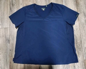 Planet Koi Scrub Top 3X Deep Blue Medical Uniform XXXL 3XL Pocket Soft Stretch - Picture 1 of 11