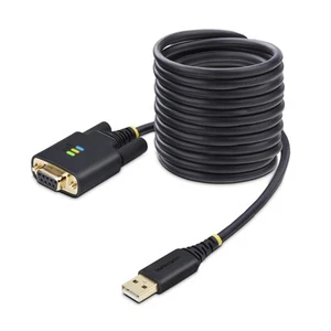 StarTech.com 10ft/3m USB to Null Modem Serial Adapter Cable, COM Retention, FTDI - Photo 1/9