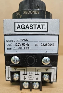 Agastat Timing Relay Model No. 7022AK 120V 60Hz Time 1-300 - Picture 1 of 6