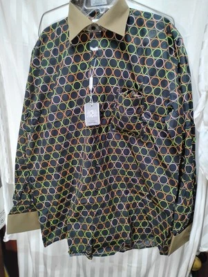 Daniel Ellissa многоцветный круг платье рубашка / галстук / носовой платок / запонки комплект новый - Изображение 1 из 4