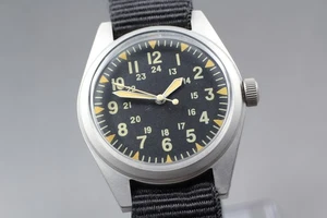 [Fast neuwertig] Hamilton GG-W-113 silber schwarzes Zifferblatt 34mm Herren Handaufzug Uhr - Bild 1 von 11