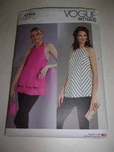 VOGUE #V1955 - TOPS - LAGENLOOK-FRONTEN, NECKHOLDER, GRÖSSE 8-16 - Bild 1 von 2