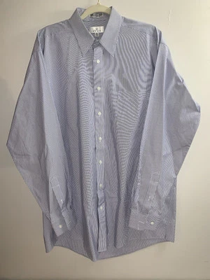 Enro Men’s Dress Shirt Blue White 16 34-35 80’s 2-Ply Non-Iron Pocket Button Up - Изображение 1 из 4