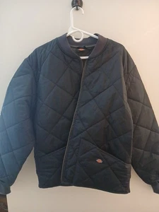 Dickies Giacca Uomo XL Blu Navy Diamante Trapuntato Bomber Cappotto da Lavoro Isolato - Foto 1 di 4