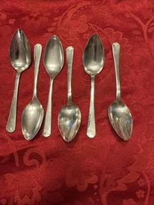 Vintage 6 Silver Plated Grapefruit Spoons Serrated Sheffield England Ptn 1027708 - Picture 1 of 7