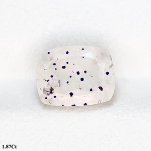 1.87Ct Cushion 8.05 x 6.18 x 5.20 MM Pink With red black dot STRAWBERRY QUARTZ - Picture 1 of 5