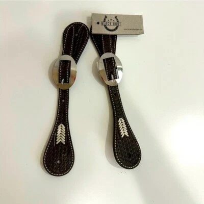 Cesta de cuero Blackhoof trenzada tejido de cuero crudo ajuste correas de espolón de una sola capa Foto 1 de 4