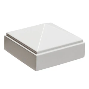 2" x 2" Decorex Hardware Alluminio Piramide Post Tappo per Pali in Metallo - Bianco - Foto 1 di 7