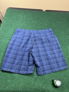 Pebble Beach Size 40 Performance Golf Shorts Blue Window Pane Euc - Picture 1 of 8