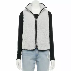 SO® Sherpa Vest with Piping 3 color choices Women's JR. Size S-L NWT MSRP$44 - Picture 1 of 8