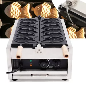 Electric Waffle Maker Machine,Commercial Nonstick Taiyaki Fish-Shaped Mold Baker - Picture 1 of 24