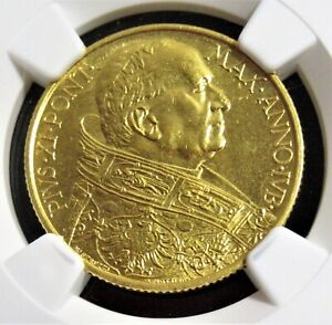 Vatican City: Pius XI gold "Jubilee" 100 Lire 1933-1934 MS64 NGC.