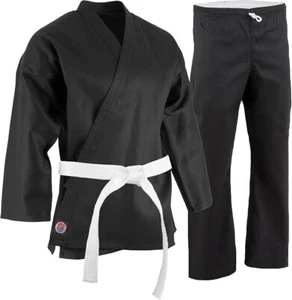 Black Pro force Karate Uniform With White Belt SIZE 2 - Picture 1 of 8