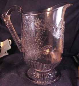 Hummingbird Australia Pattern Pitcher water sun purpled as is Beaver Falls C3 - Picture 1 of 6