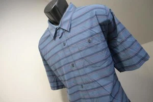 Travis Mathew Button Up Shirt Striped Nylon Stretch Golf Shirt Mens Size 2XL XXL - Picture 1 of 7