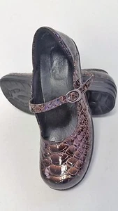 Madison Comfort Mary Janes Shoes Loafers Brown Patent Leather Women 9N - Picture 1 of 9