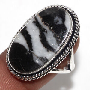 White Buffalo Turquoise 925 Silver Plated Gemstone Ring US 8.5 New Arrival GW