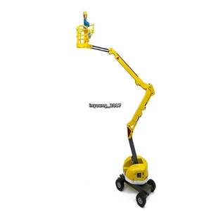 Plataforma de trabajo aérea camión juguete vehículo de construcción diecast modelo juguetes amarillo - Imagen 1 de 10