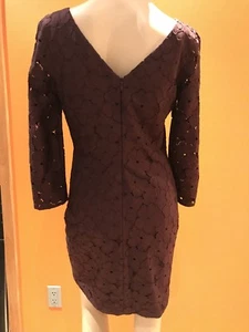 DIANE VON FUERSTENBERG PURPLE NOLLY COSMIC LACE DRESS, SIZE 0 - Picture 1 of 12
