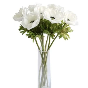 7PCS Anemone Artificial Flowers Real Touch Silk Flower Wedding Bride Bouquet ... - Picture 1 of 6