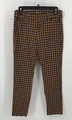 Old Navy Navy Blue & Burnt Orange Houndstooth Pixie Ankle Dress Pant Size 6 - Image 1 of 4