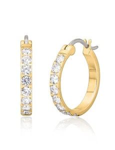G23 Pure Titanium Hypoallergenic Hoop Diamond Earrings for Women Gift Jewelry - Picture 1 of 10