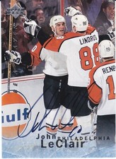 JOHN LECLAIR - 1995-96 Upper Deck Be-A-Player Certified Autograph Card #S130