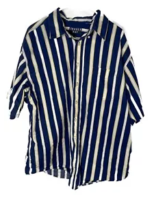 Trader Bay Shirt Men’s XL Striped Classic Vintage Short Sleeve Button Up - Picture 1 of 13