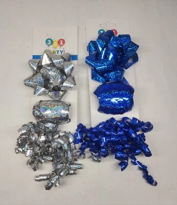 321 Party! Hologram Bow Set 2 Pack Of 3 Egg Ribbons - Image 1 of 2