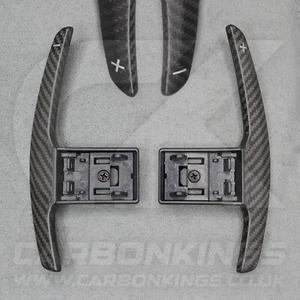 Satin Carbon Fibre Gear Shifter Paddles BMW M3 M4 M2 F80 F82 F87 M5 M6 X5M X6M M - Picture 1 of 14