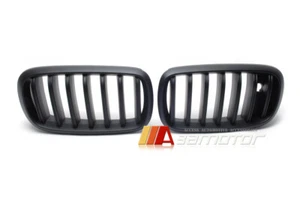 Matte Black Front Kidney Grilles Night Vision fits 2014-2018 BMW F15 X5 / F16 X6 - Picture 1 of 3