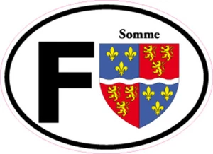 France Oval avec Blason 7x10 cm autocollant F-80-SOMME - Picture 1 of 1