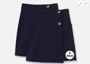 French Toast Youth Girl's 2-Pack Double Button Scooter Skort(NAVY M 7/8)NWOT - Picture 1 of 4