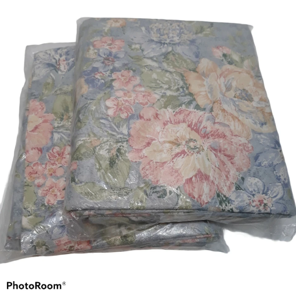 Nuevo Lote de 2 3 Piezas Cortinas Cambridge Jabot Cuchara Cenefa Juegos Haze Floral 54" Azul Foto 1 de 3