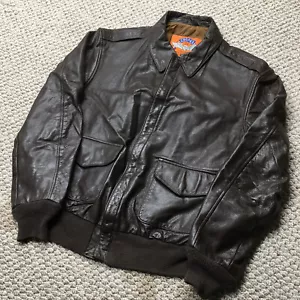 Vintage Cooper A-2 Flight Jacket Mens 42L M/L Brown Leather USA Made - Picture 1 of 13