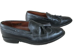 Scarpe eleganti Allen Edmonds nere da uomo larghe 10 E Manchester mocassino kilted punta alare - Foto 1 di 10
