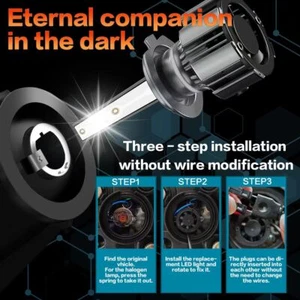 H1 2pcs Super Bright LED Alloy 1 60,000+ Hour Life 6500K - Picture 1 of 8