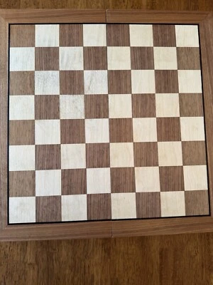 Vtg Chess Set 15"x15" Folding Magnetic Wooden Standard Chess Game Board - Image 1 of 4