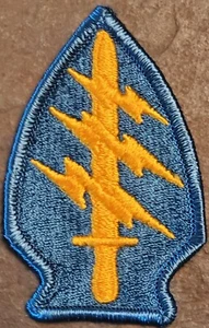 US Army 1st Special Forces Command Color Dress Patch Military Teal Yellow VTG - Picture 1 of 2
