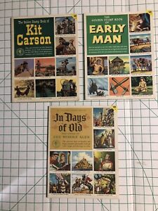 Great Lot Golden Stamp Books Kit Carson Early Man In Days of Old Unused