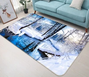 3D Tree Branches Snow K1462 Non Slip Rug Mat Elegant Photo Carpet Panda 2023 - Picture 1 of 5